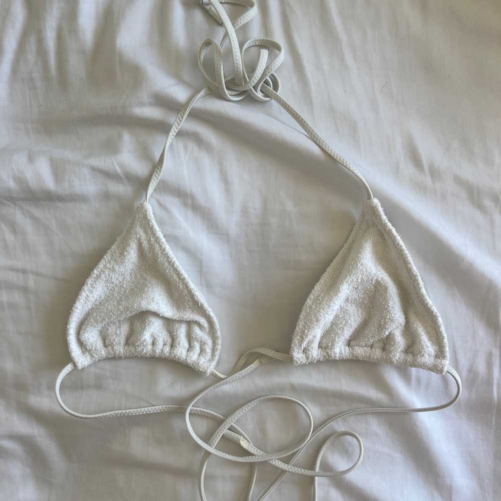Triangl Terry White Triangle bikini top